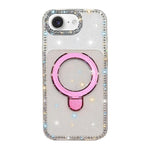 Custodia per telefono antiurto con supporto magnetico IMD a doppia faccia e strass., For iPhone 16e / 17e, For iPhone 16