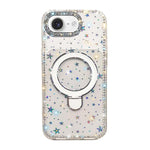 Custodia per telefono antiurto con supporto magnetico IMD a doppia faccia e strass., For iPhone 16e / 17e, For iPhone 16