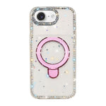 Custodia per telefono antiurto con supporto magnetico IMD a doppia faccia e strass., For iPhone 16e / 17e, For iPhone 16