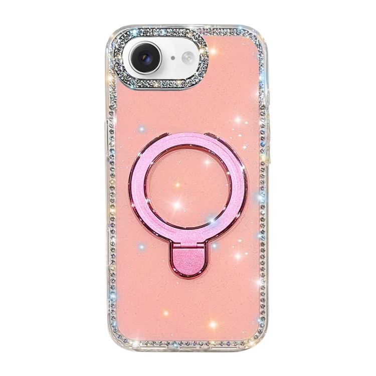 Custodia per telefono antiurto con supporto magnetico IMD a doppia faccia e strass., For iPhone 16e / 17e, For iPhone 16