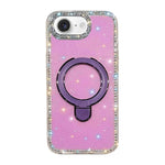 Custodia per telefono antiurto con supporto magnetico IMD a doppia faccia e strass., For iPhone 16e / 17e, For iPhone 16