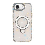 Custodia per telefono antiurto con supporto magnetico IMD a doppia faccia e strass., For iPhone 16e / 17e, For iPhone 16