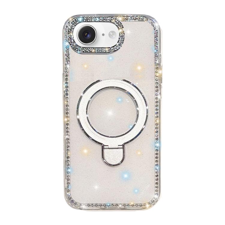 Custodia per telefono antiurto con supporto magnetico IMD a doppia faccia e strass., For iPhone 16e / 17e, For iPhone 16