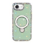 Custodia per telefono antiurto con supporto magnetico IMD a doppia faccia e strass., For iPhone 16e / 17e, For iPhone 16