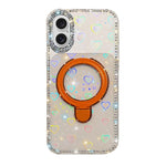 Custodia per telefono antiurto con supporto magnetico IMD a doppia faccia e strass., For iPhone 16e / 17e, For iPhone 16