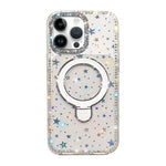 Custodia per telefono antiurto con supporto magnetico IMD a doppia faccia e strass., For iPhone 15 Pro Max, For iPhone 15 Pro