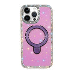 Custodia per telefono antiurto con supporto magnetico IMD a doppia faccia e strass., For iPhone 15 Pro Max, For iPhone 15 Pro