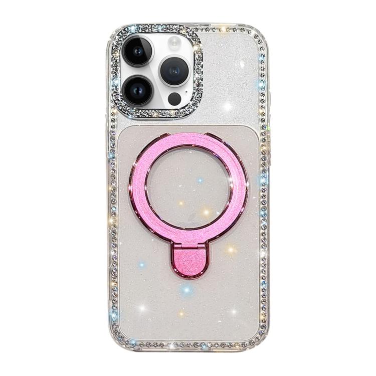 Custodia per telefono antiurto con supporto magnetico IMD a doppia faccia e strass., For iPhone 15 Pro Max, For iPhone 15 Pro