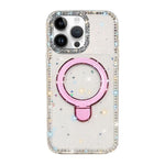 Custodia per telefono antiurto con supporto magnetico IMD a doppia faccia e strass., For iPhone 14 Pro, For iPhone 14 Pro Max
