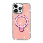 Custodia per telefono antiurto con supporto magnetico IMD a doppia faccia e strass., For iPhone 13 Pro Max, For iPhone 13 Pro