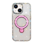 Custodia per telefono antiurto con supporto magnetico IMD a doppia faccia e strass., For iPhone 13