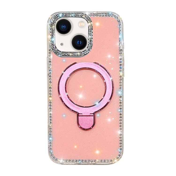 Custodia per telefono antiurto con supporto magnetico IMD a doppia faccia e strass., For iPhone 13