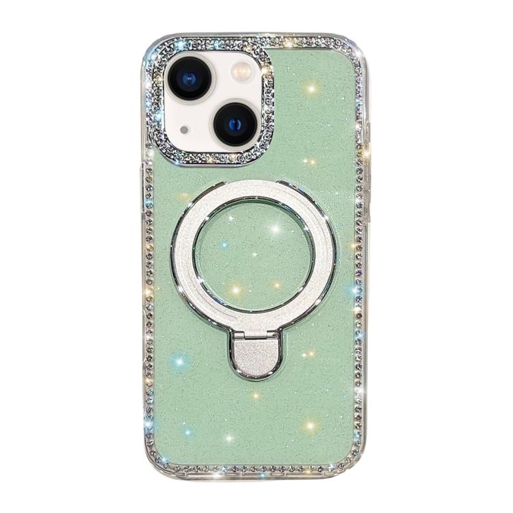 Custodia per telefono antiurto con supporto magnetico IMD a doppia faccia e strass., For iPhone 13