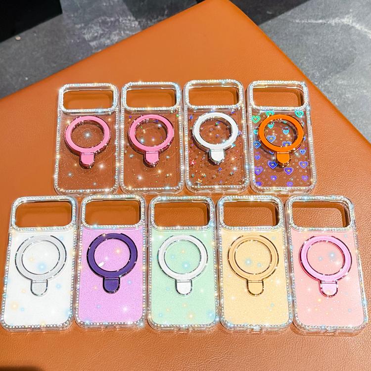 Custodia per telefono antiurto con supporto magnetico IMD a doppia faccia e strass., For iPhone 17, For iPhone Air
