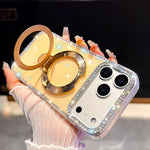 Custodia per telefono antiurto con supporto magnetico IMD a doppia faccia e strass., For iPhone 14 Pro, For iPhone 14 Pro Max