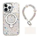 Custodia per telefono antiurto con bracciale e supporto magnetico IMD a doppia faccia con strass, antiurto., For iPhone 13 Pro Max, For iPhone 13 Pro
