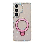 Custodia per telefono antiurto con supporto magnetico IMD a doppia faccia e strass., For Samsung Galaxy A16 5G, For Samsung Galaxy A15 5G