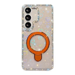 Custodia per telefono antiurto con supporto magnetico IMD a doppia faccia e strass., For Samsung Galaxy A55 5G, For Samsung Galaxy A35 5G