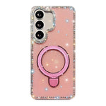 Custodia per telefono antiurto con supporto magnetico IMD a doppia faccia e strass., For Samsung Galaxy S24 Ultra 5G, For Samsung Galaxy S24+ 5G