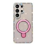 Custodia per telefono antiurto con supporto magnetico IMD a doppia faccia e strass., For Samsung Galaxy S24 Ultra 5G, For Samsung Galaxy S24+ 5G