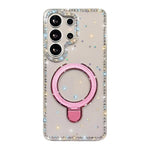 Custodia per telefono antiurto con supporto magnetico IMD a doppia faccia e strass., For Samsung Galaxy S24 Ultra 5G, For Samsung Galaxy S24+ 5G