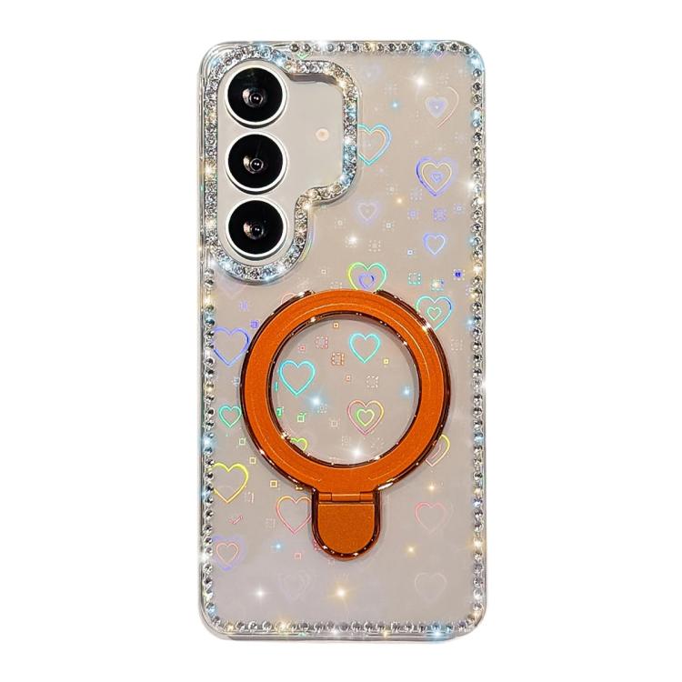 Custodia per telefono antiurto con supporto magnetico IMD a doppia faccia e strass., For Samsung Galaxy S26 5G, For Samsung Galaxy S25 FE 5G