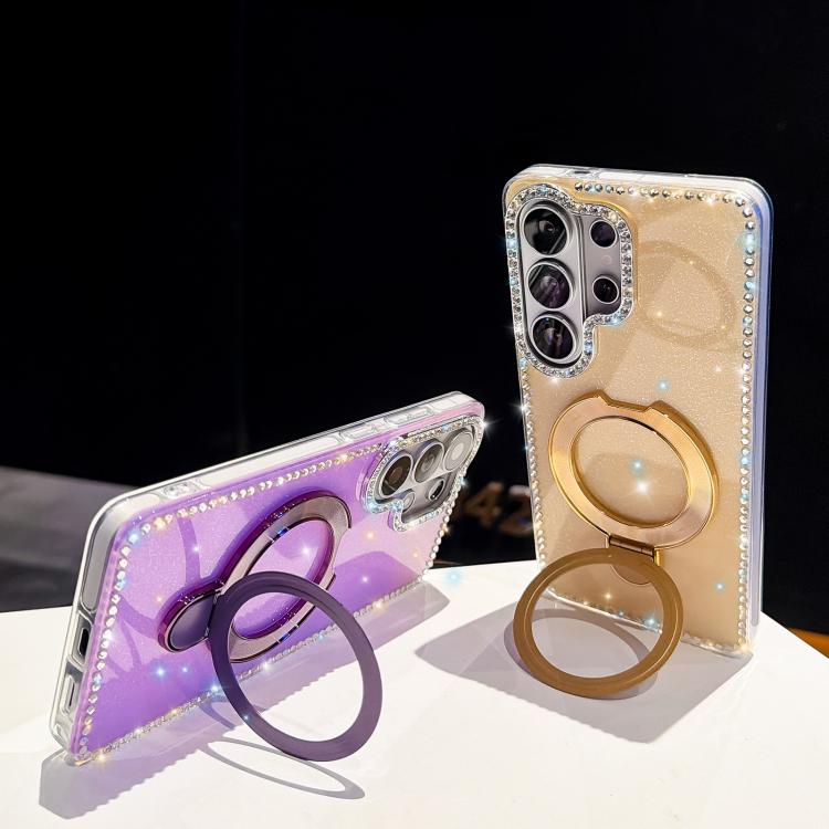 Custodia per telefono antiurto con supporto magnetico IMD a doppia faccia e strass., For Samsung Galaxy S26+ 5G, For Samsung Galaxy S26 Ultra 5G