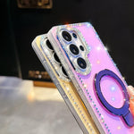 Custodia per telefono antiurto con supporto magnetico IMD a doppia faccia e strass., For Samsung Galaxy S26+ 5G, For Samsung Galaxy S26 Ultra 5G