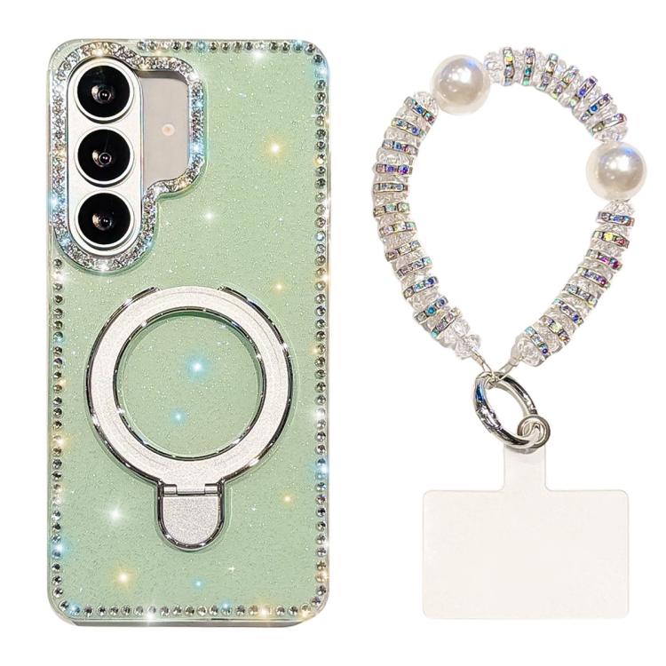 Custodia per telefono antiurto con bracciale e supporto magnetico IMD a doppia faccia con strass, antiurto., For Samsung Galaxy A57 5G, For Samsung Galaxy A37 5G