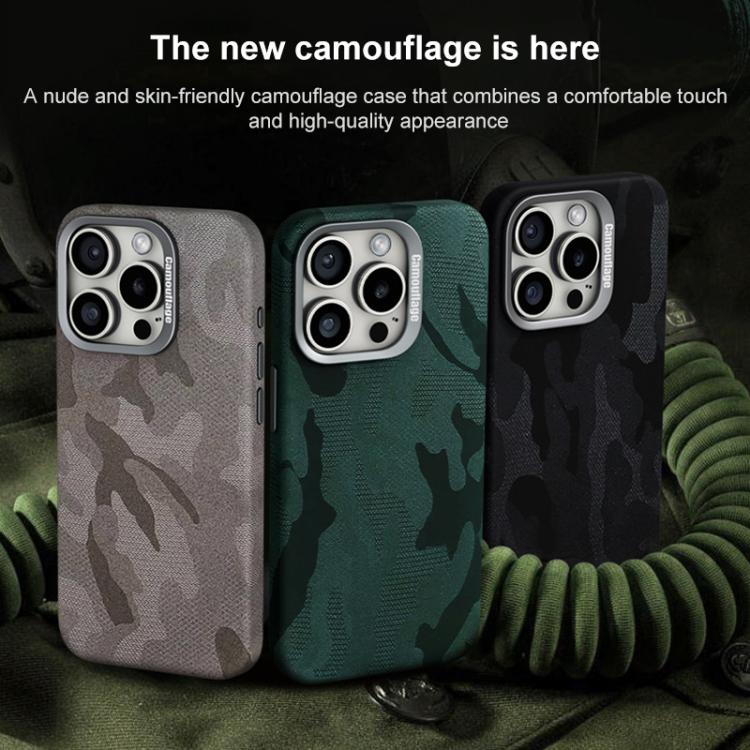 Custodia per telefono magnetica antiurto con copertura totale mimetica, For iPhone 16 Pro Max, For iPhone 16 Pro, For iPhone 16 Plus, For iPhone 16