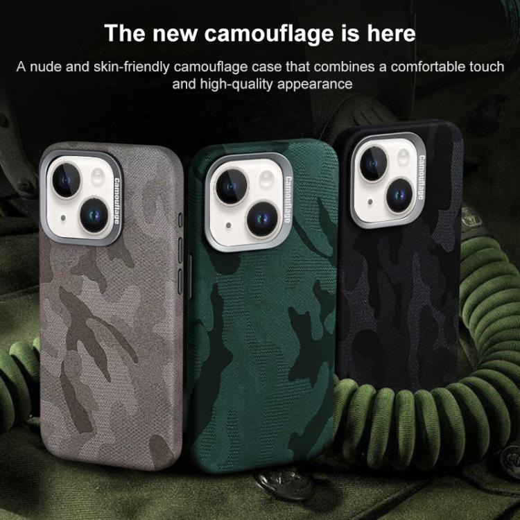 Custodia per telefono magnetica antiurto con copertura totale mimetica, For iPhone 14 / 13, For iPhone 14 Pro, For iPhone 14 Pro Max, For iPhone 13 Pro Max