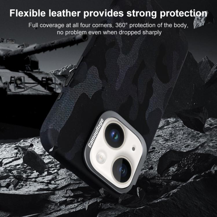 Custodia per telefono magnetica antiurto con copertura totale mimetica, For iPhone 14 / 13, For iPhone 14 Pro, For iPhone 14 Pro Max, For iPhone 13 Pro Max