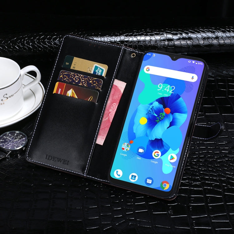 idewei Custodia in pelle a vibrazione orizzontale con struttura in coccodrillo con supporto e slot per carte e portafoglio, For Ulefone Note 8, For UMIDIGI A7, For ZTE Axon 11 5G, For ZTE Blade A7 Prime
