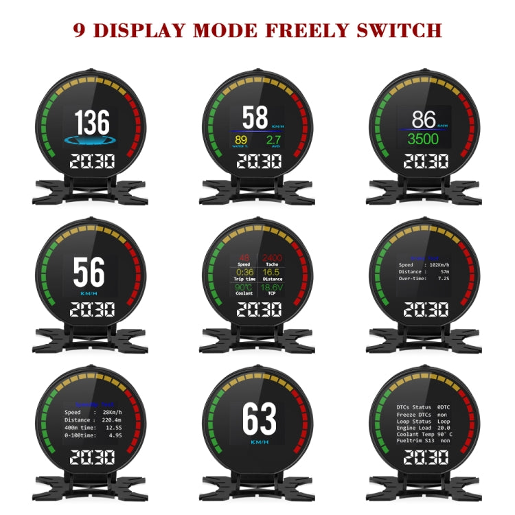 P15 OBD2 Car HUD Head-up Display Temperatura dell'acqua/Velocità/Voltaggio del veicolo, P15