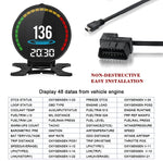 P15 OBD2 Car HUD Head-up Display Temperatura dell'acqua/Velocità/Voltaggio del veicolo, P15