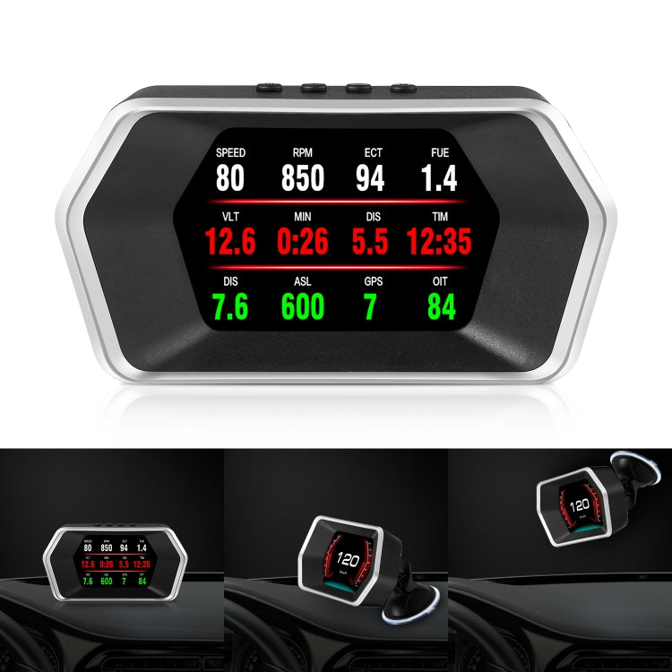 P17 Car HUD Head-up Display GPS Misuratore di velocità Auto OBD2 Codice di eliminazione guasti, P17