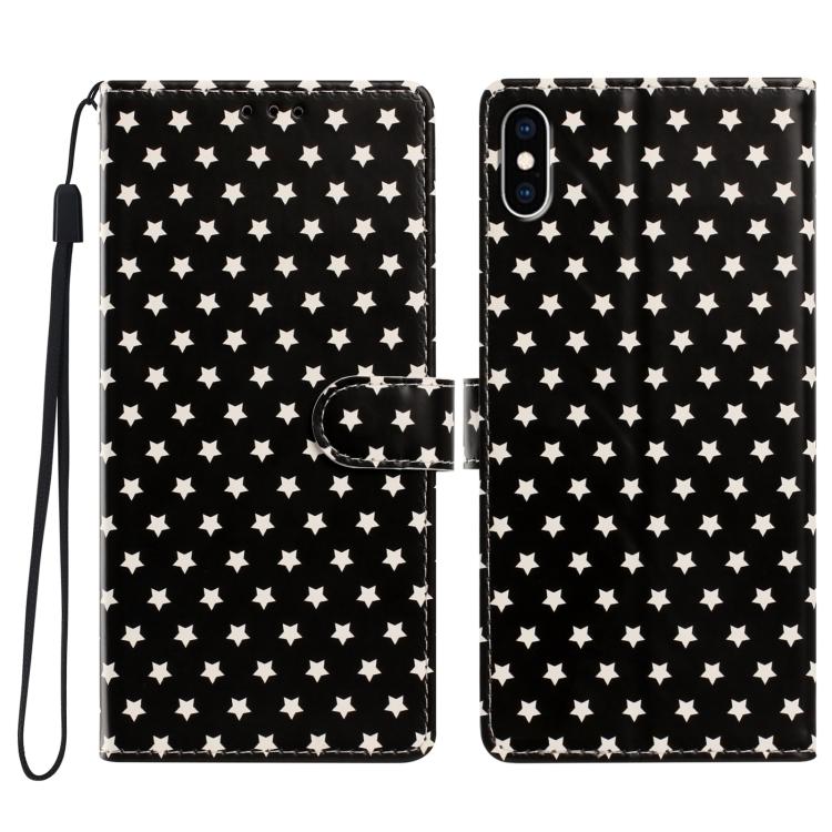 Custodia per telefono in ecopelle con fibbia magnetica a stella e cinturino da polso., For iPhone XS / X, For iPhone XR, For iPhone XS Max, For iPhone 8 Plus / 7 Plus