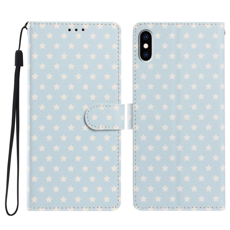 Custodia per telefono in ecopelle con fibbia magnetica a stella e cinturino da polso., For iPhone XS / X, For iPhone XR, For iPhone XS Max, For iPhone 8 Plus / 7 Plus