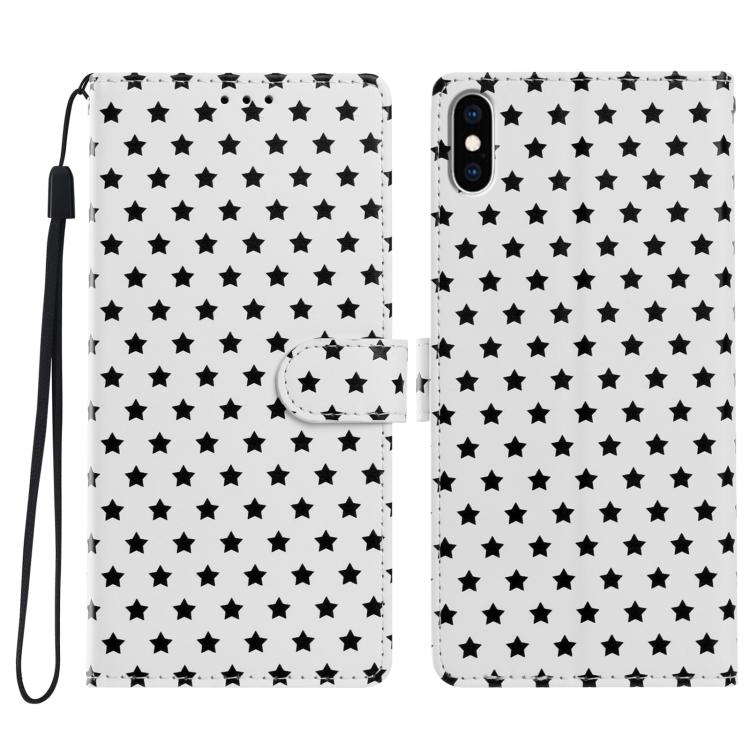 Custodia per telefono in ecopelle con fibbia magnetica a stella e cinturino da polso., For iPhone XS / X, For iPhone XR, For iPhone XS Max, For iPhone 8 Plus / 7 Plus