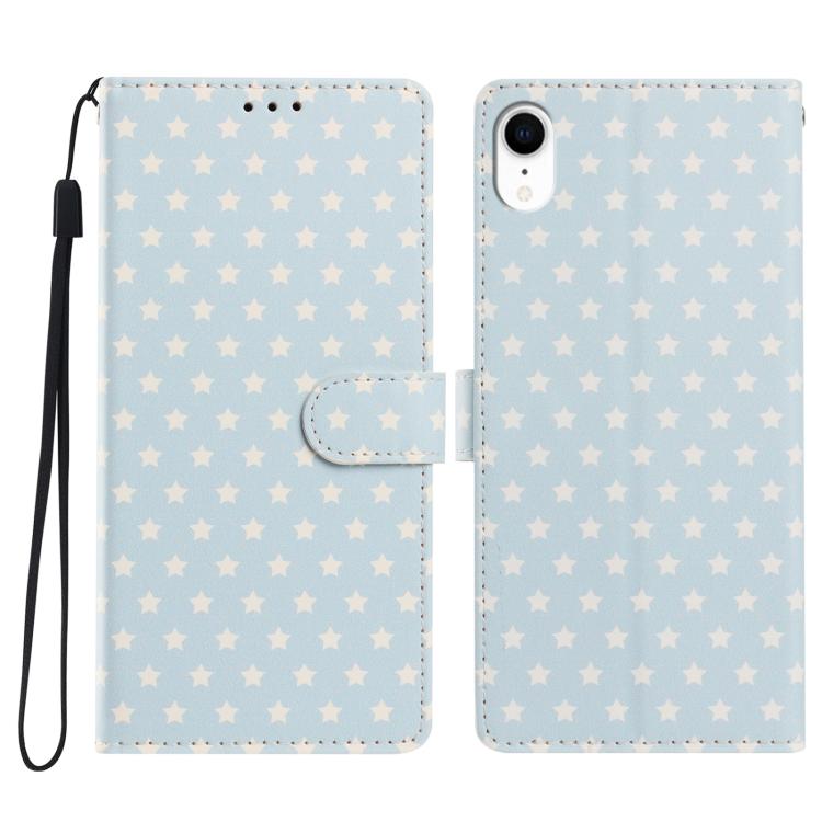 Custodia per telefono in ecopelle con fibbia magnetica a stella e cinturino da polso., For iPhone XS / X, For iPhone XR, For iPhone XS Max, For iPhone 8 Plus / 7 Plus