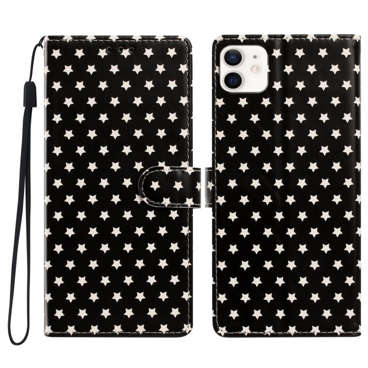 Custodia per telefono in ecopelle con fibbia magnetica a stella e cinturino da polso., For iPhone 13, For iPhone 13 mini, For iPhone 12 / 12 Pro, For iPhone 12 Pro Max