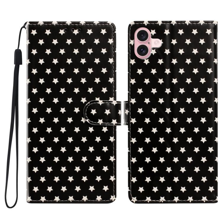 Custodia per telefono in ecopelle con fibbia magnetica a stella e cinturino da polso., For iPhone 16, For iPhone 15 Pro Max, For iPhone 15 Pro, For iPhone 15 Plus