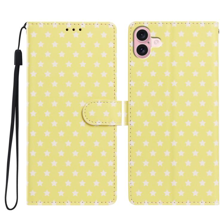 Custodia per telefono in ecopelle con fibbia magnetica a stella e cinturino da polso., For iPhone 16, For iPhone 15 Pro Max, For iPhone 15 Pro, For iPhone 15 Plus