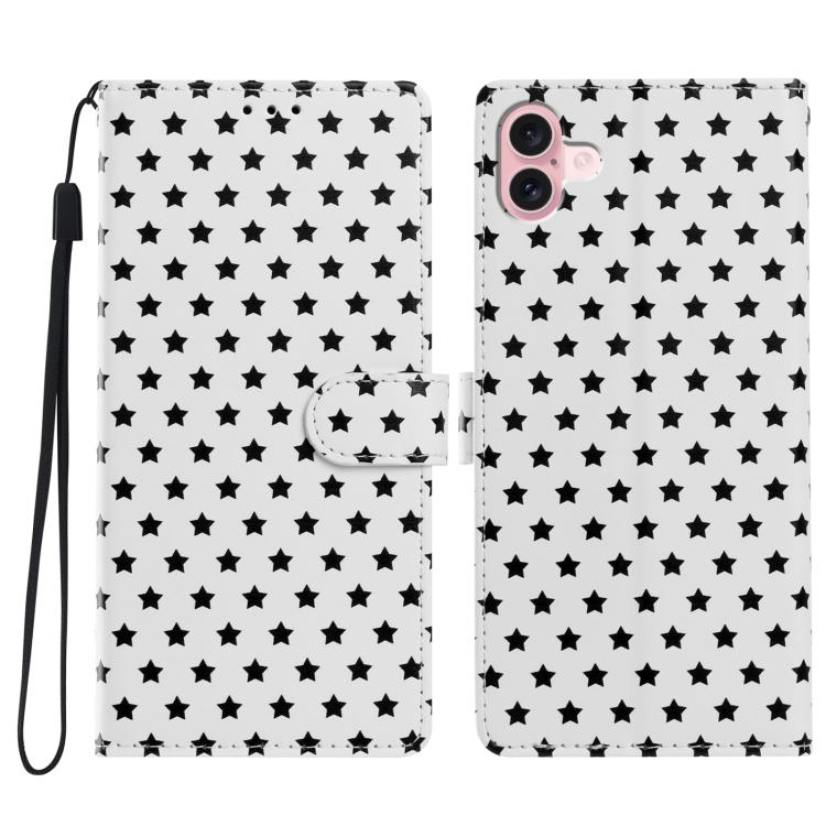 Custodia per telefono in ecopelle con fibbia magnetica a stella e cinturino da polso., For iPhone Air, For iPhone 16 Pro Max, For iPhone 16 Pro, For iPhone 16 Plus