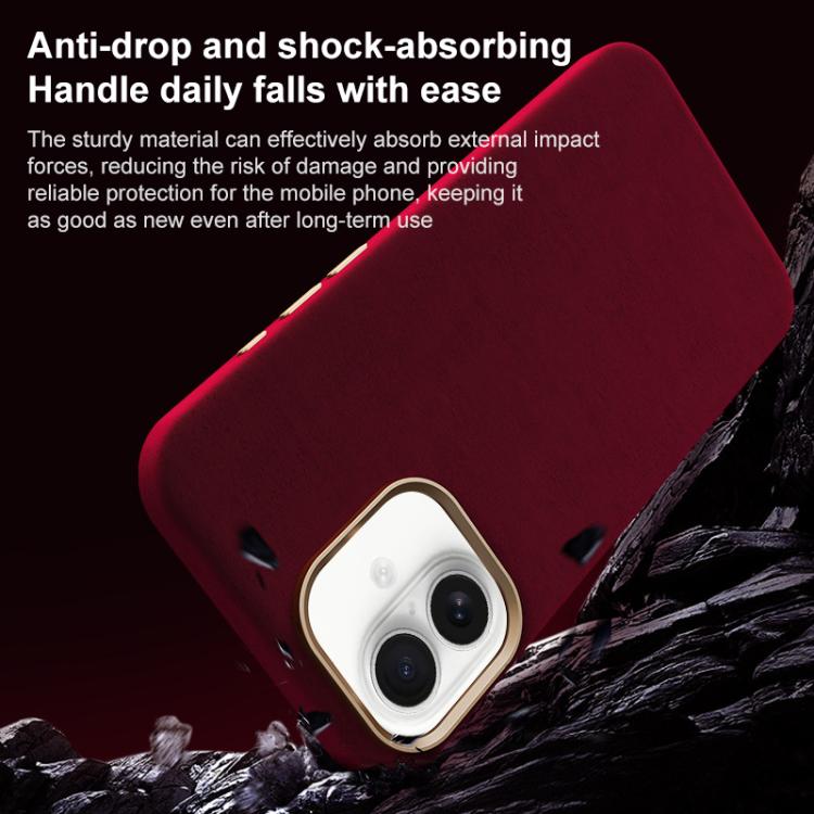 Custodia per telefono in pelle microfibra magnetica a copertura totale della serie Ottilan, For iPhone 16, For iPhone 15 Pro Max, For iPhone 15 Pro