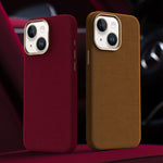 Custodia per telefono in pelle microfibra magnetica a copertura totale della serie Ottilan, For iPhone 15 Plus / 14 Plus, For iPhone 15, For iPhone 14 / 13