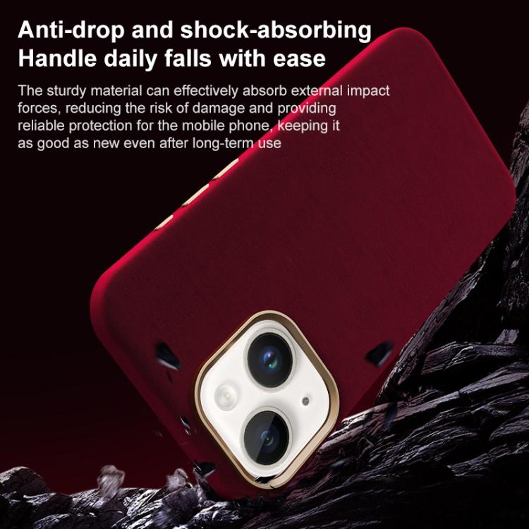 Custodia per telefono in pelle microfibra magnetica a copertura totale della serie Ottilan, For iPhone 15 Plus / 14 Plus, For iPhone 15, For iPhone 14 / 13