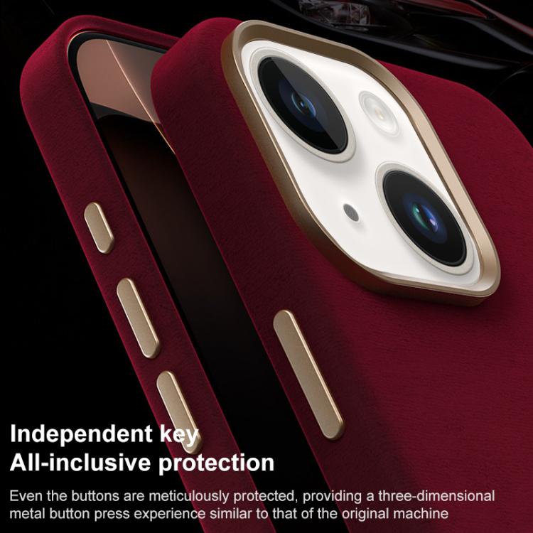 Custodia per telefono in pelle microfibra magnetica a copertura totale della serie Ottilan, For iPhone 15 Plus / 14 Plus, For iPhone 15, For iPhone 14 / 13