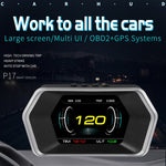 P17 Car HUD Head-up Display GPS Misuratore di velocità Auto OBD2 Codice di eliminazione guasti, P17
