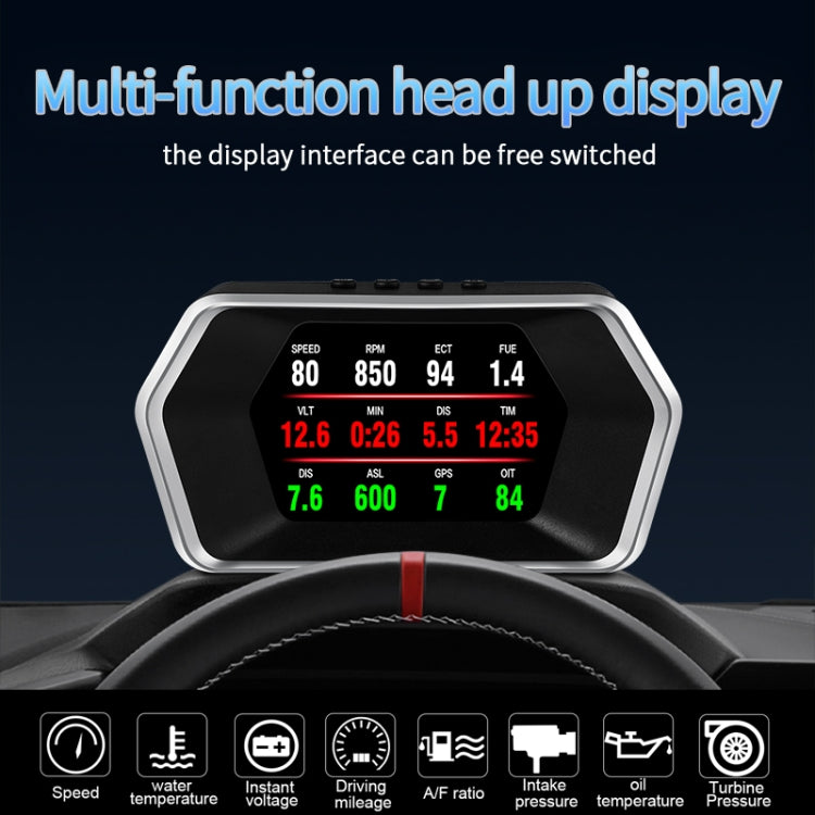 P17 Car HUD Head-up Display GPS Misuratore di velocità Auto OBD2 Codice di eliminazione guasti, P17